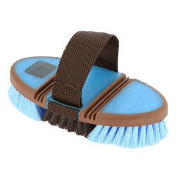 Cepillo de raíces de nylon Hippo-Tonic Softgrip flexible Choco / cielo Marrón