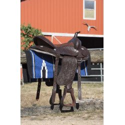 Westride Navajo Alfombra de algodón/acrílico Negro / azúl real / blanco