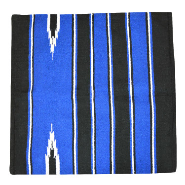 Westride Navajo Alfombra de algodón/acrílico Negro / azúl real / blanco