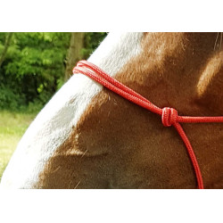 Cabezada de cuadra natural de cuerda Fin Roja Rojo