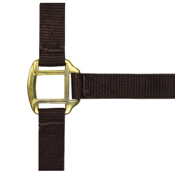 Cabezada de nylon forrada de cuero Castaño Marrón