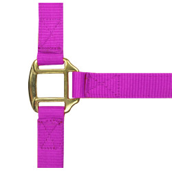 Cabezada de nylon forrada de cuero Fucsia Rosa
