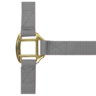 Cabezada de nylon forrada de cuero Gris claro Cabezada de nylon forrada de cuero Gris claro