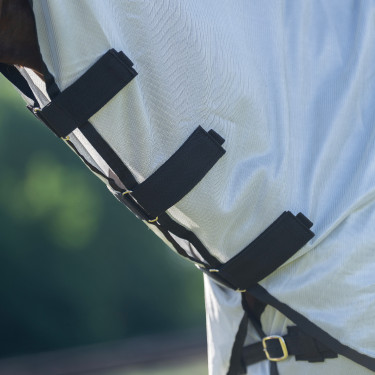 Manta antimoscas con cubrecuello desmontable Imperial Riding Reese Gris Plateado Manta antimoscas con cubrecuello desmontable Imperial Riding Reese Gris Plateado