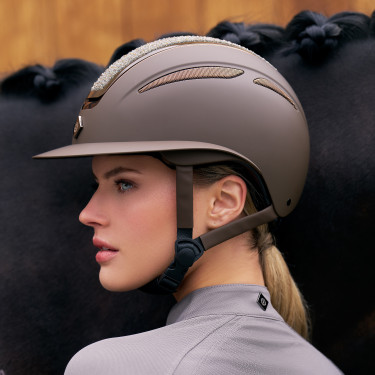 Casco Imperial Riding Olania Deluxe con visera grande Castaño Marr&amp;amp;amp;oacute;n
