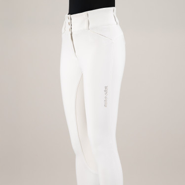 Pantalón de equitación Euro-Star Aurelia Competition Grip Connect Full Blanco