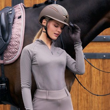 Polo de manga larga Imperial Riding Parla para mujer Carbón vegetal Gris