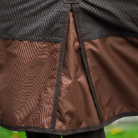 Manta de exterior Imperial Riding Customized 400 g con cuello Marrón oscuro / marrón claro