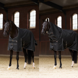 Manta de paddock Imperial Riding Basic con cuello desmontable de 400 g Negro