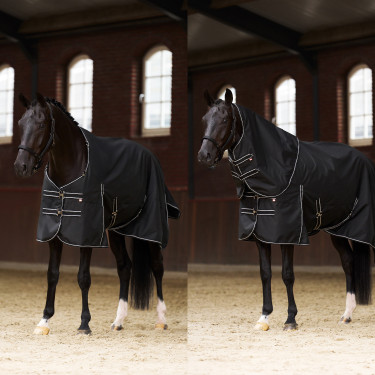 Manta de paddock Imperial Riding Basic con cuello desmontable de 400 g Negro