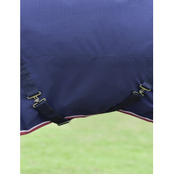 Manta ComFiTec Essential Turnout Weatherbeeta 50 g combo Azúl marino / burdeos