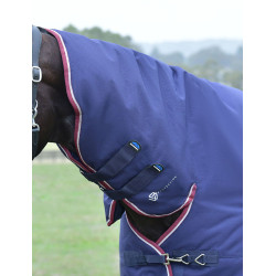 Manta ComFiTec Essential Turnout Weatherbeeta 50 g combo Azúl marino / burdeos