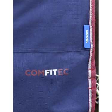 Manta ComFiTec Essential Turnout Weatherbeeta 50 g combo Azúl marino / burdeos