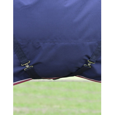 Manta ComFiTec Essential Turnout WeatherBeeta 50 g con cuello desmontable Azúl marino / burdeos