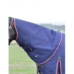 Manta ComFiTec Essential Turnout WeatherBeeta 50 g con cuello desmontable Azúl marino / burdeos