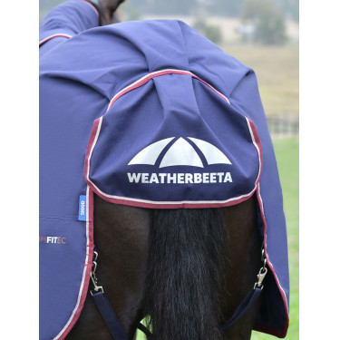 Manta ComFiTec Essential Turnout WeatherBeeta 50 g con cuello desmontable Azúl marino / burdeos