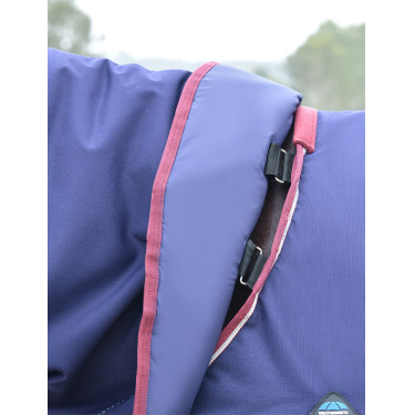 Manta ComFiTec Essential Turnout WeatherBeeta 50 g con cuello desmontable Azúl marino / burdeos