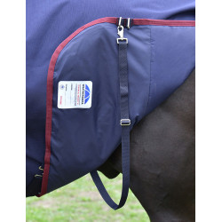 Manta ComFiTec Essential Turnout WeatherBeeta 50 g con cuello desmontable Azúl marino / burdeos