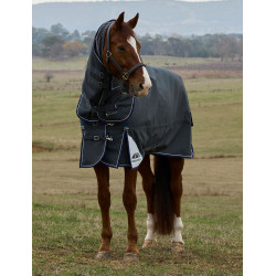 Manta ComFiTec Ultra Turnout WeatherBeeta con cuello desmontable 100 g Negro