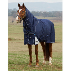 Manta ComFiTec Ultra Turnout WeatherBeeta con cuello desmontable 100 g Marino Azul marino