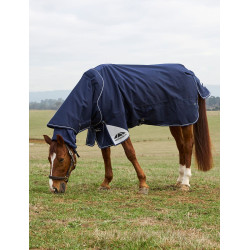 Manta ComFiTec Ultra Turnout WeatherBeeta con cuello desmontable 100 g Marino Azul marino