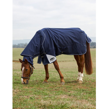 Manta ComFiTec Ultra Turnout WeatherBeeta con cuello desmontable 100 g Marino Azul marino