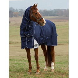 Manta ComFiTec Ultra Turnout WeatherBeeta con cuello desmontable 100 g Marino Azul marino