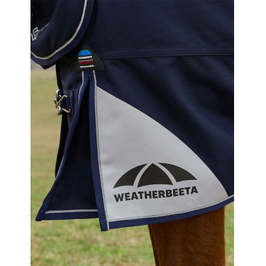 Manta ComFiTec Ultra Turnout WeatherBeeta con cuello desmontable 100 g Marino Azul marino