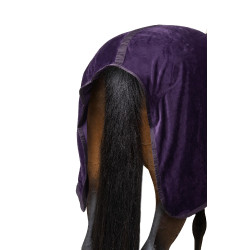 Alfombra polar Horze Lincoln con cuello de piel Hierba mora negra