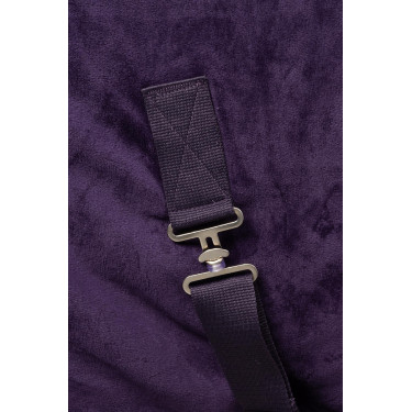 Alfombra polar Horze Lincoln con cuello de piel Hierba mora negra