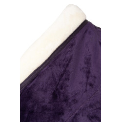 Alfombra polar Horze Lincoln con cuello de piel Hierba mora negra