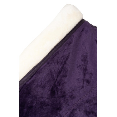 Alfombra polar Horze Lincoln con cuello de piel Hierba mora negra