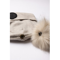 Gorro de punto con pompón desmontable B Vertigo Sydney Piedra pómez marrón (marrón claro) Beige