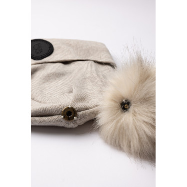 Gorro de punto con pompón desmontable B Vertigo Sydney Piedra pómez marrón (marrón claro) Beige