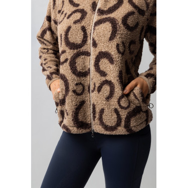 Chaqueta polar para mujer Horze Ariana Estampado marrón