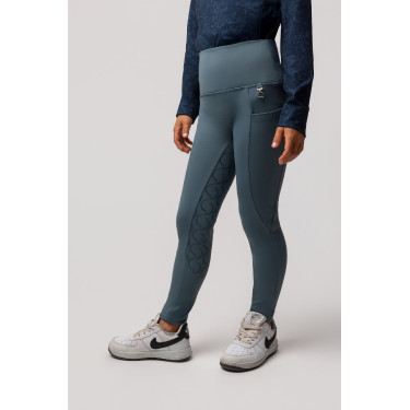 Leggings térmicos con grip integral para niños Horze Gillian Gris tormenta