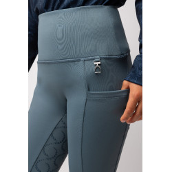Leggings térmicos con grip integral para niños Horze Gillian Gris tormenta
