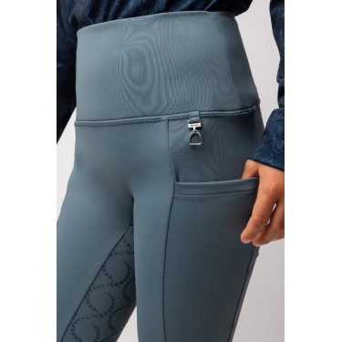 Leggings térmicos con grip integral para niños Horze Gillian Gris tormenta