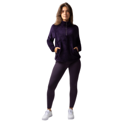 Sudadera polar anorak para mujer Horze Frieda Hierba mora negra