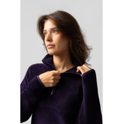 Sudadera polar anorak para mujer Horze Frieda Hierba mora negra