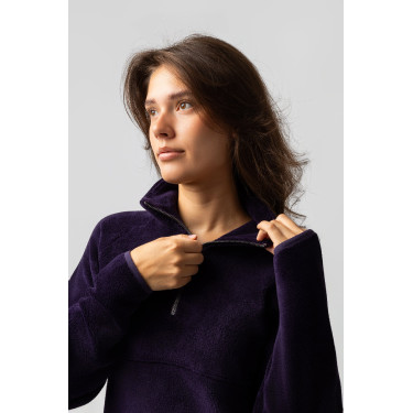 Sudadera polar anorak para mujer Horze Frieda Hierba mora negra