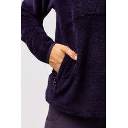 Sudadera polar anorak para mujer Horze Frieda Hierba mora negra