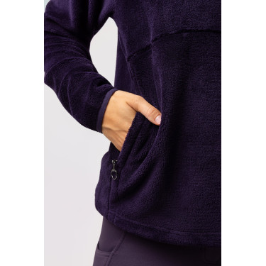 Sudadera polar anorak para mujer Horze Frieda Hierba mora negra