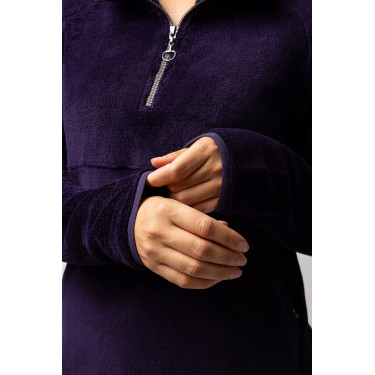 Sudadera polar anorak para mujer Horze Frieda Hierba mora negra