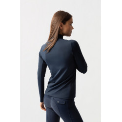 Camiseta de entrenamiento de manga larga para mujer Horze Lilian Arándano Gris