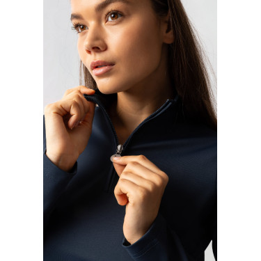 Camiseta de entrenamiento de manga larga para mujer Horze Lilian Arándano Gris