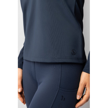 Camiseta de entrenamiento de manga larga para mujer Horze Lilian Arándano Gris