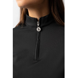 Camiseta de entrenamiento de manga larga para mujer Horze Lilian Negro