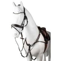 Pecho petral con martingala Horze Hampstead Castaño Marrón