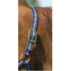 Cabezada de nylon forrada de cuero Marino / azul cielo Cabezada de nylon forrada de cuero Marino / azul cielo